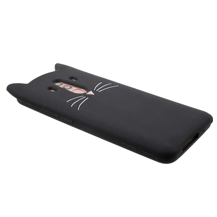 3D Moustache Cat Silicone Case for Huawei Mate 10 Pro - Black