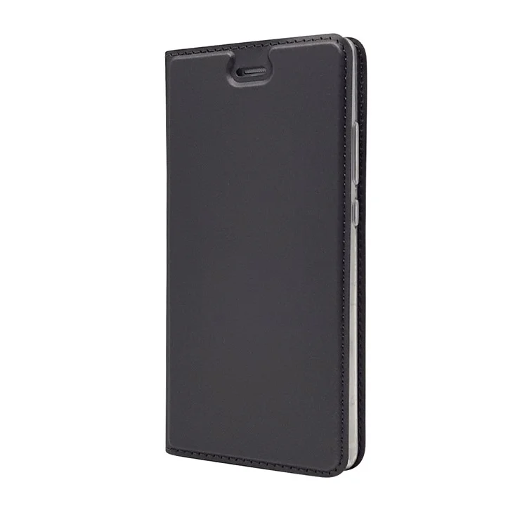 For Huawei P9 Magnetic Attraction Card Holder PU Leather Stand Case - Black