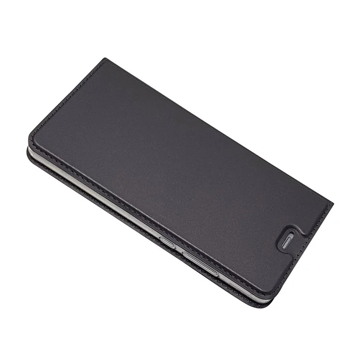 For Huawei P9 Magnetic Attraction Card Holder PU Leather Stand Case - Black