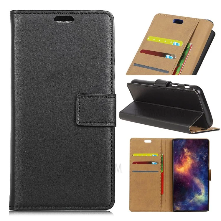 PU Leather Magnetic Wallet Phone Case with Stand for Huawei Y7 Prime (2018) / Honor 7C / Enjoy 8 - Black