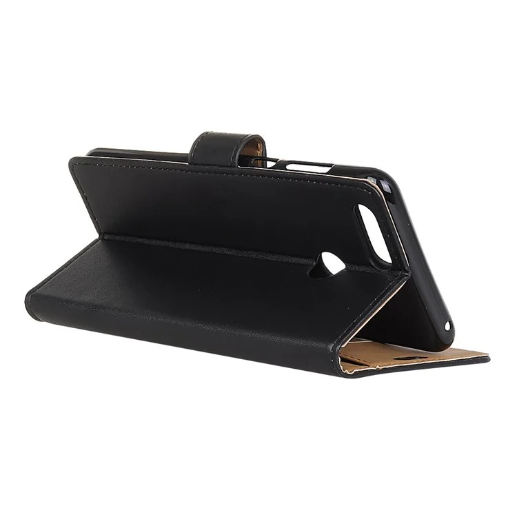 PU Leather Magnetic Wallet Phone Case with Stand for Huawei Y7 Prime (2018) / Honor 7C / Enjoy 8 - Black