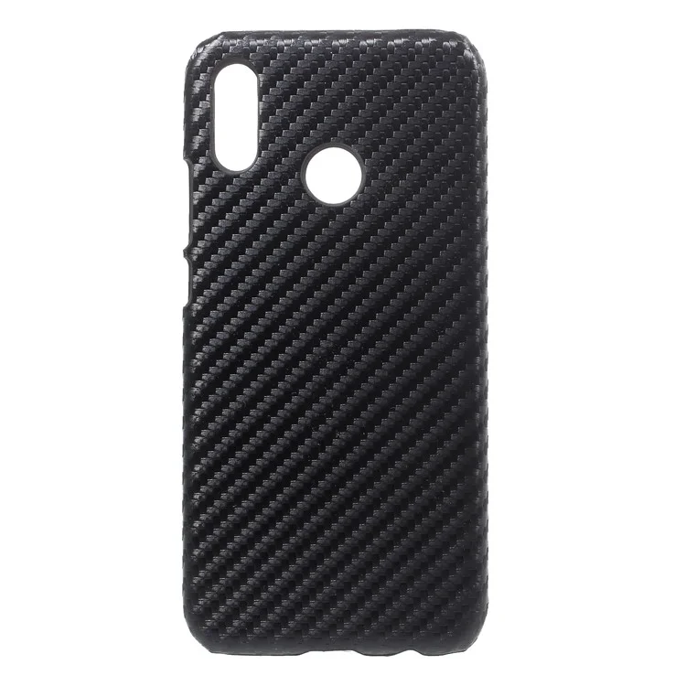 Leather Coated Plastic Hard Case for Huawei P20 Lite / Nova 3e - Black Carbon Fiber Texture