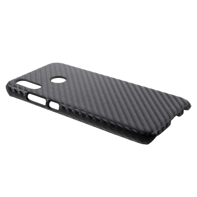 Leather Coated Plastic Hard Case for Huawei P20 Lite / Nova 3e - Black Carbon Fiber Texture