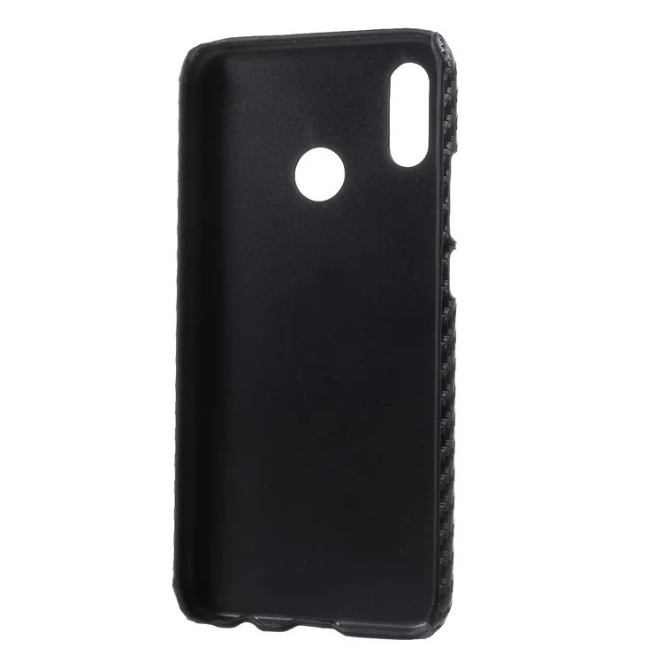 Leather Coated Plastic Hard Case for Huawei P20 Lite / Nova 3e - Black Carbon Fiber Texture