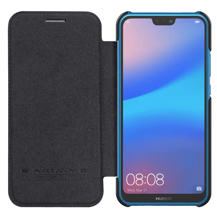 NILLKIN Qin Series Leather Flip Case for Huawei P20 Lite / Nova 3e - Black