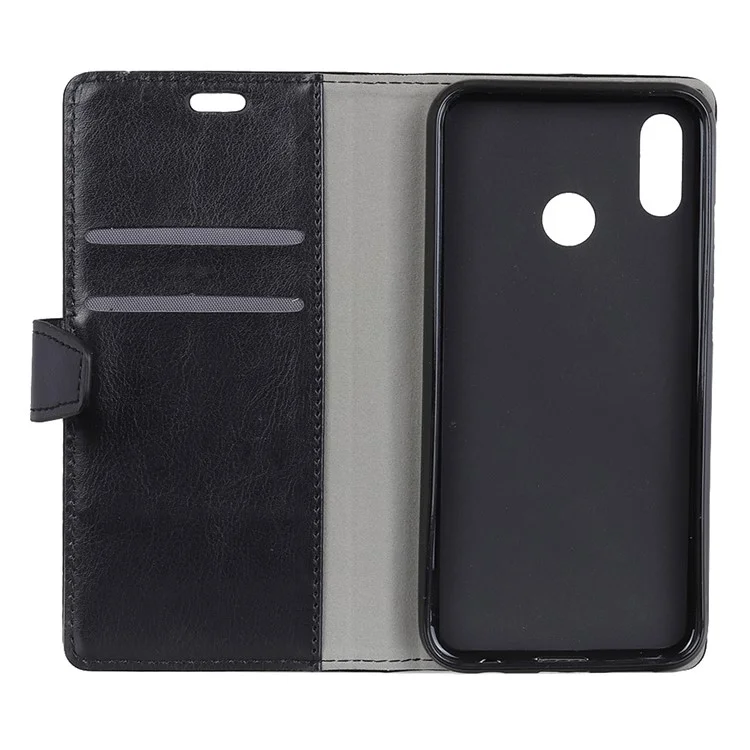 Crazy Horse Texture Wallet Stand Leather Case for Huawei P20 Lite/Nova 3e - Black