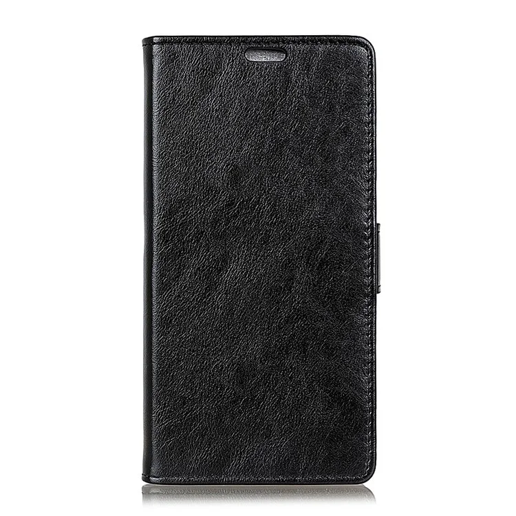 For Huawei P20 Lite / Nova 3e (China) Crazy Horse Grain Leather Wallet Protective Case - Black
