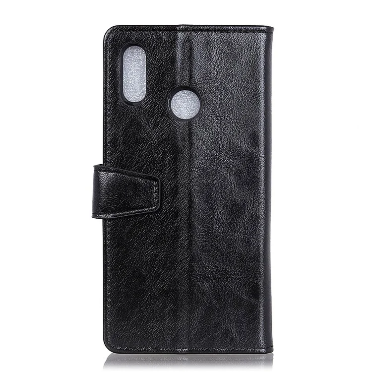 For Huawei P20 Lite / Nova 3e (China) Crazy Horse Grain Leather Wallet Protective Case - Black
