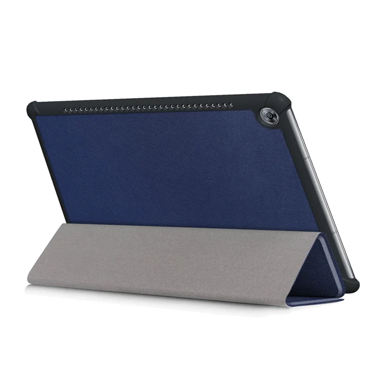 Tri-fold Stand pu Leather Protector Shell Per Huawei MediaPad M5 10 / M5 10 (Pro) - Blu Scuro