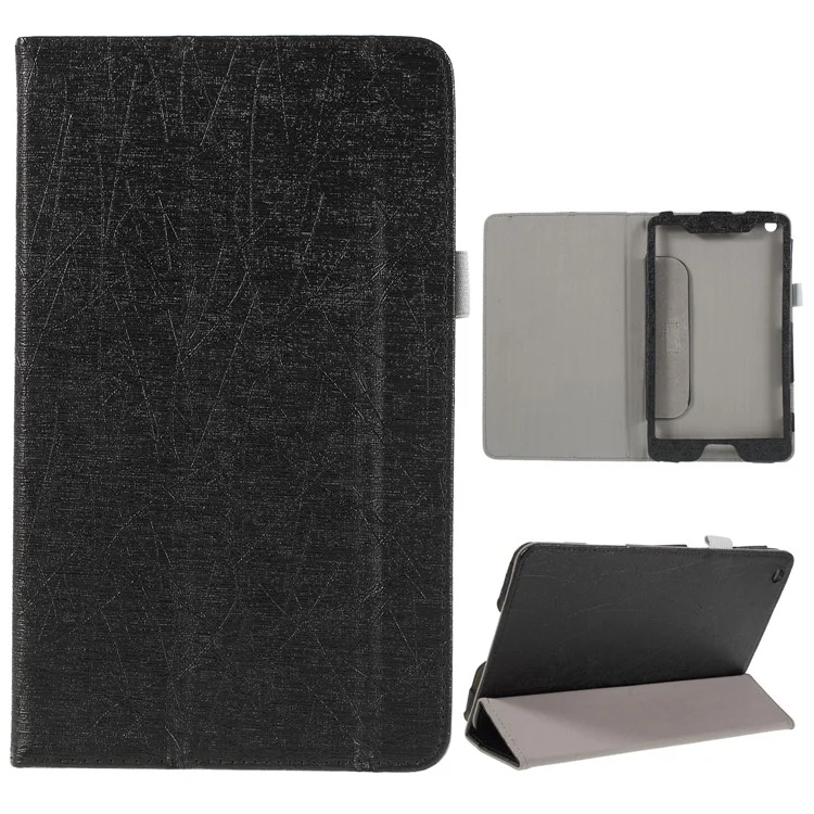 Lines Texture Stand Smart Leather Case for Huawei MediaPad M3 8.4 BTV-W09/DL09 - Black