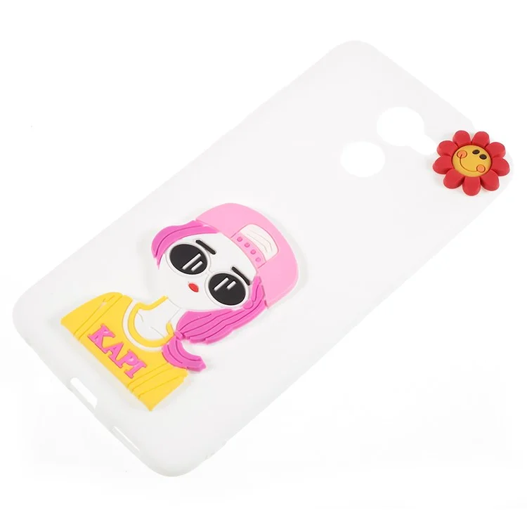 3D Cartoon Pattern Soft TPU Case for Huawei Y7 Prime / Enjoy 7 Plus - Fashion Girl