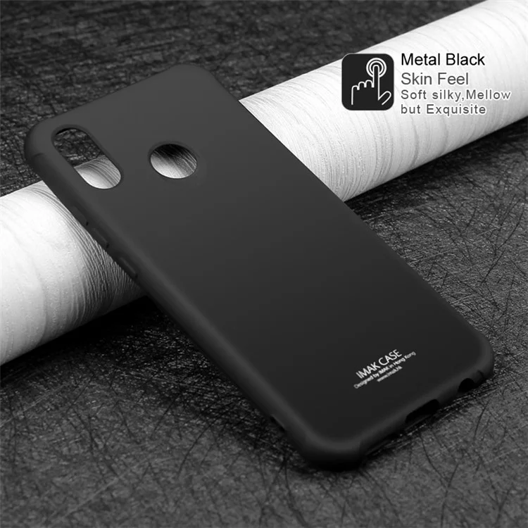 IMAK for Huawei P20 Lite/Nova 3e Skin Feel Anti-drop TPU Case + Explosion-proof Screen Film - Metal Black