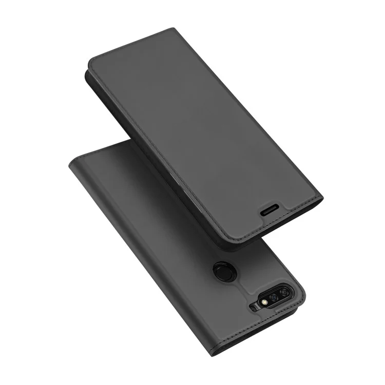 DUX DUCIS Skin Pro Series Leather Stand Case for Huawei Y7 Prime (2018) / Honor 7C / Enjoy 8 - Grey