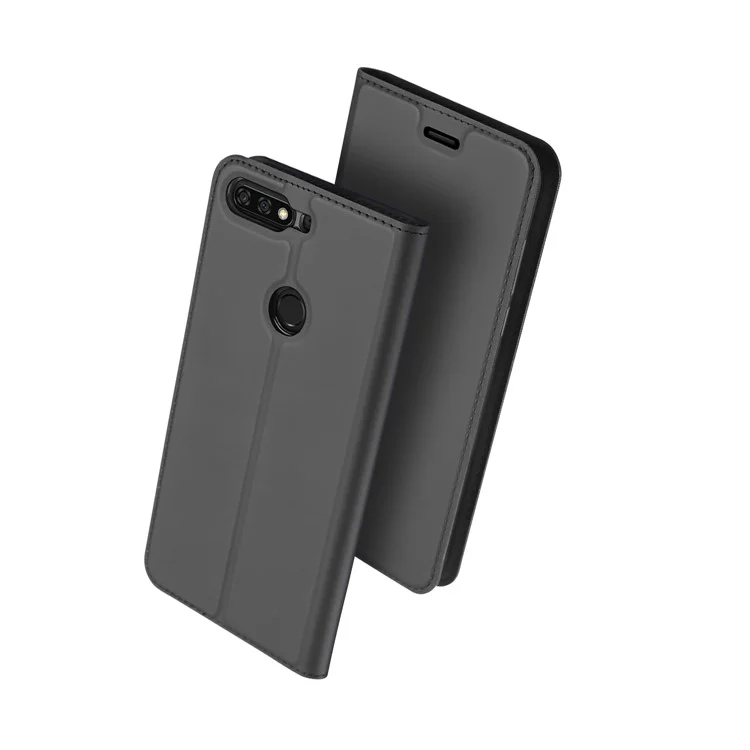 DUX DUCIS Skin Pro Series Leather Stand Case for Huawei Y7 Prime (2018) / Honor 7C / Enjoy 8 - Grey