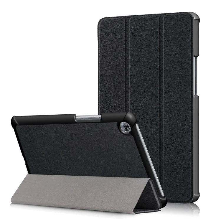 Case Inteligente de Tableta de Cuero Tri-pliegue Para Huawei MediaPad M5 8 - Negro