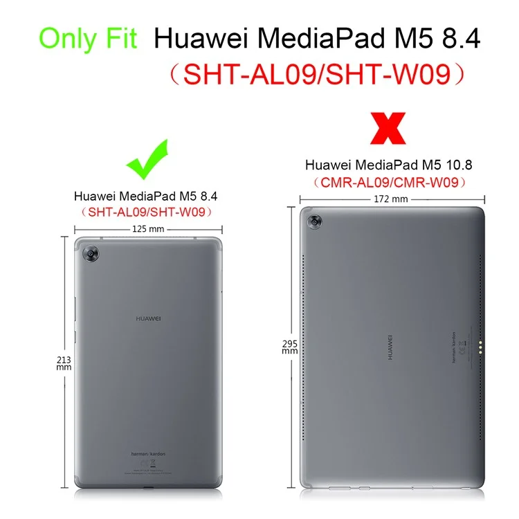 Caso Inteligente de Tablet de Couro Com Suporte Para Huawei Mediapad M5 8 8 - Preto