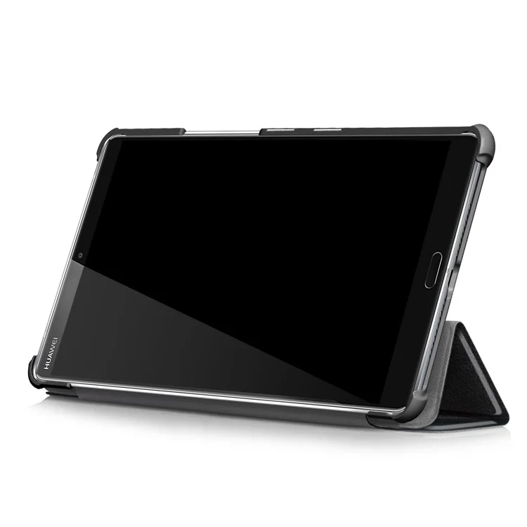 Tri-fold Stand Leather Tablet Smart Case for Huawei MediaPad M5 8 - Black