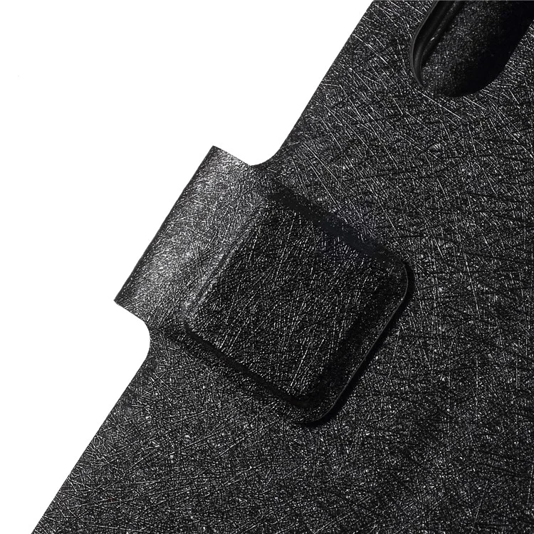 Silk Texture PU Leather Stand Card Holder Casing Cover for Huawei P20 Pro - Black