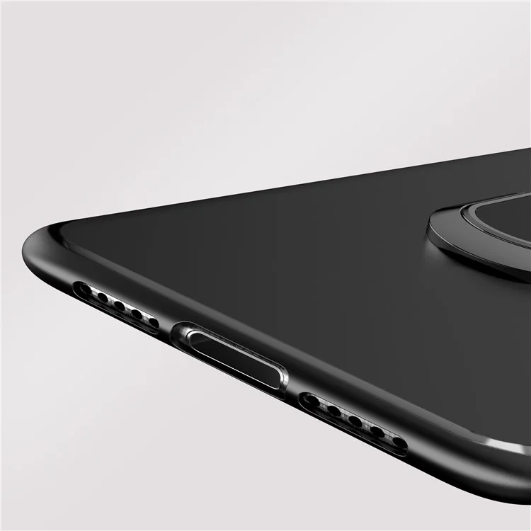 Magnetic Finger Ring Kickstand Matte TPU Case for Huawei P20 - Black