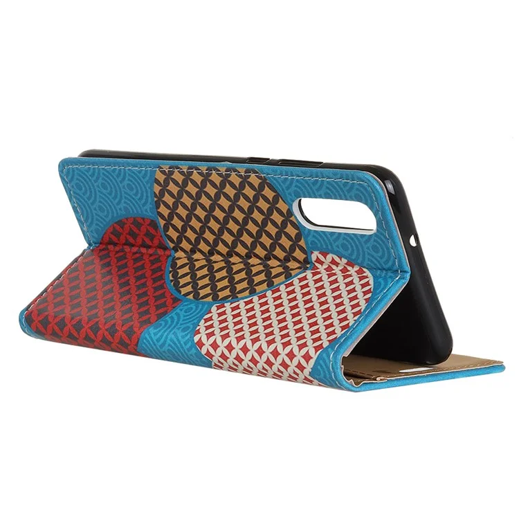 Pattern Printing Wallet Leather Stand Case for Huawei P20 Pro - Seamless Circles