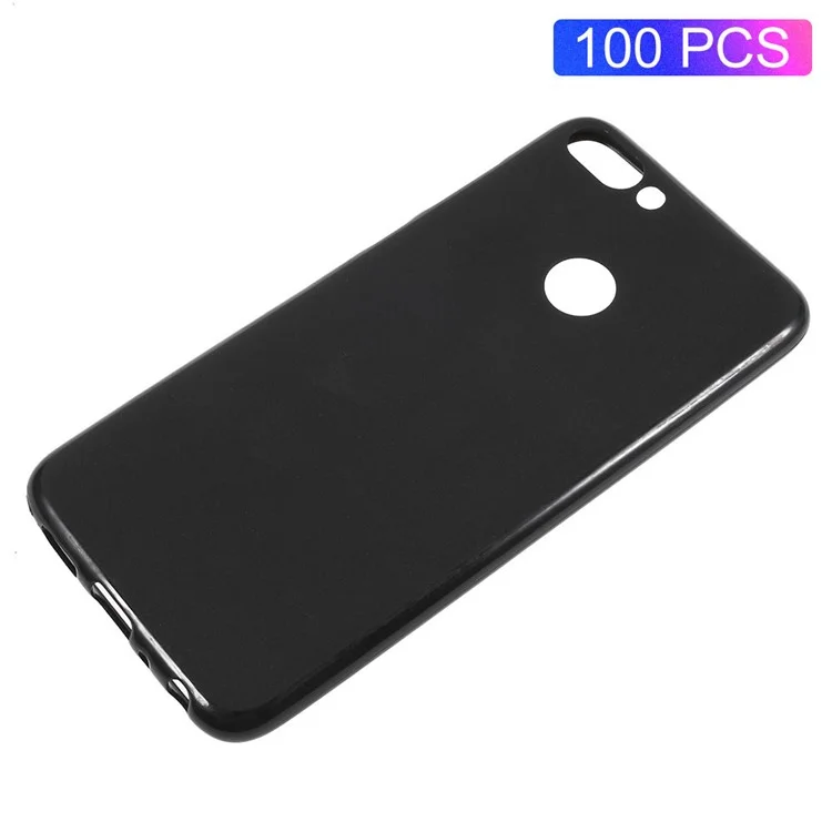 100PCS/Pack Matte Pudding Soft TPU Case for Huawei P Smart / Enjoy 7S - Black