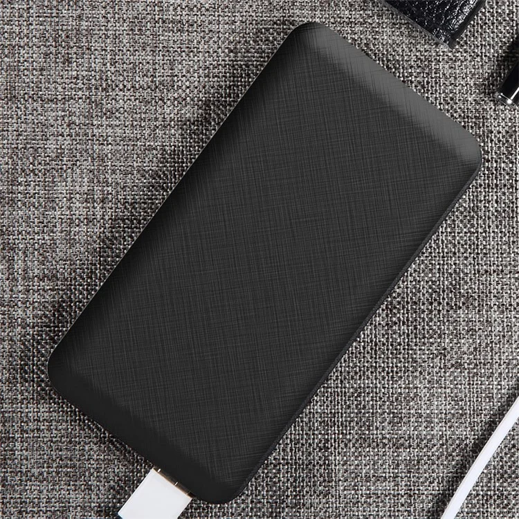 ROCK P45 10000mAh Micro/Type C Dual Input Dual USB 2.4A Output Smart Power Bank Charger - Black