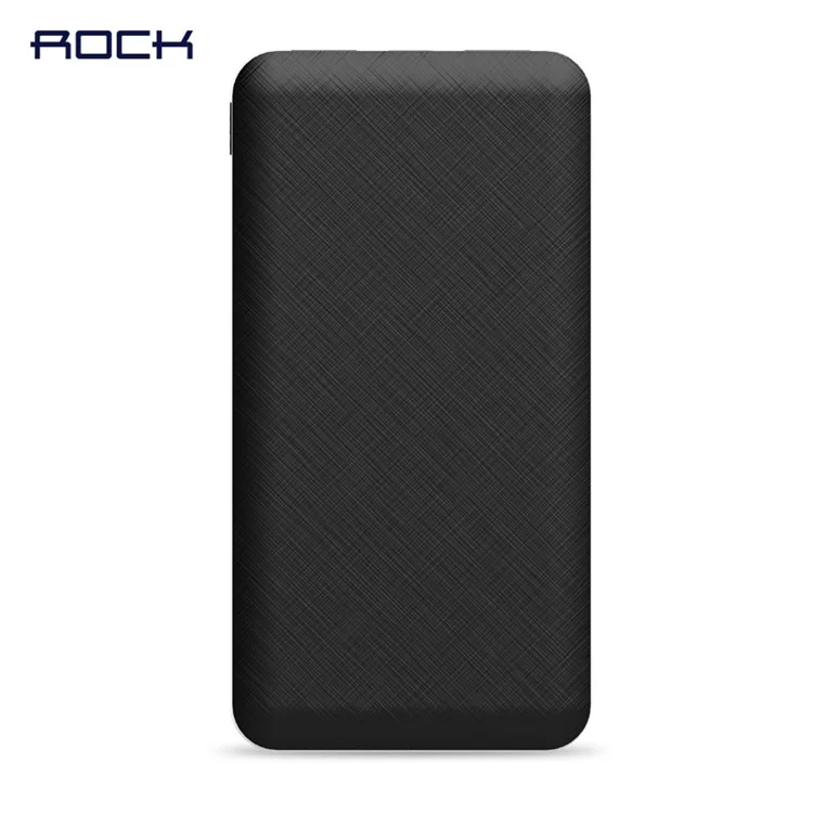 ROCK P45 10000mAh Micro/Type C Dual Input Dual USB 2.4A Output Smart Power Bank Charger - Black