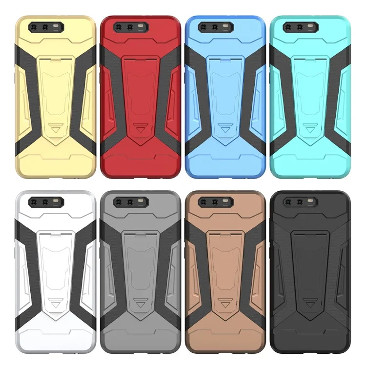 For Huawei Honor 9 Armor PC + TPU Hybrid Kickstand Mobile Phone Case - Black