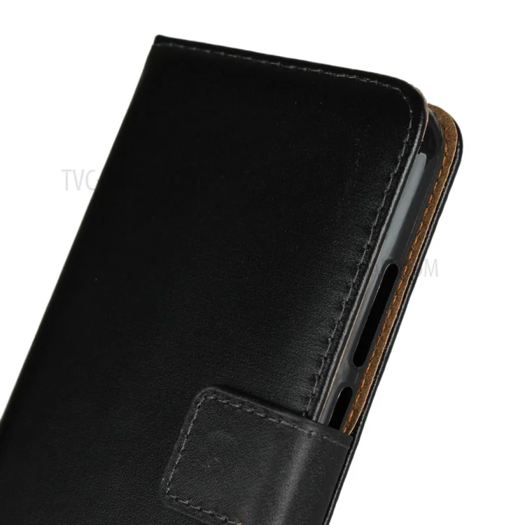 Split Leather Wallet Stand Flip Cover Case for Huawei P20 Lite / Nova 3e - Black