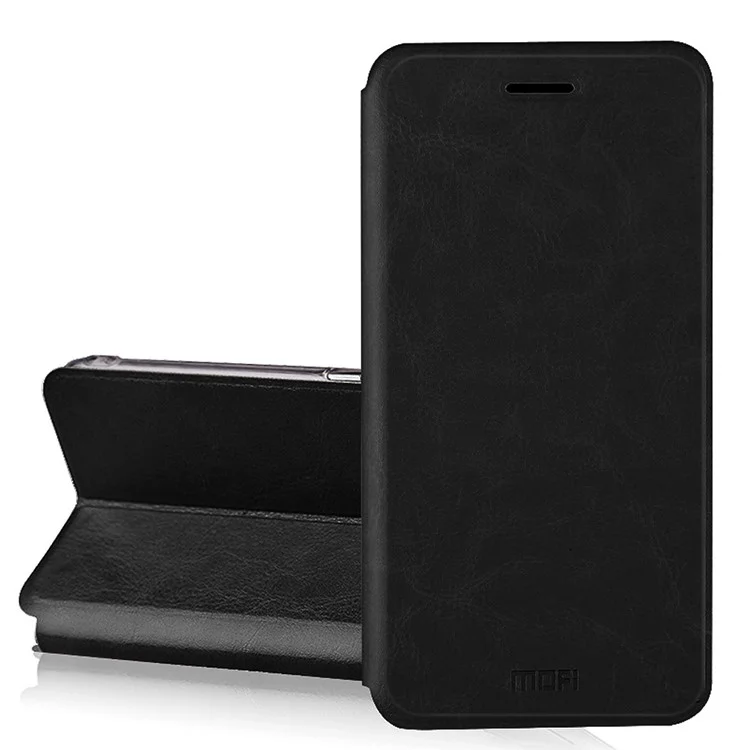 MOFI Crazy Horse Flip PU Leather Phone Case for Huawei P Smart/Enjoy 7S - Black