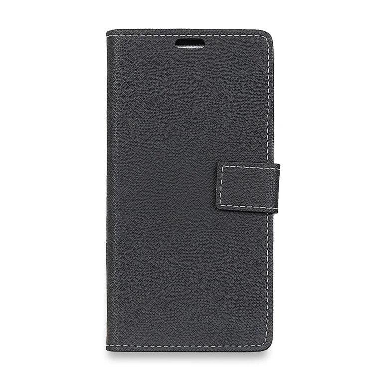 Cross Texture Wallet Leather Stand Case for Huawei P20 Lite / Nova 3e - Black