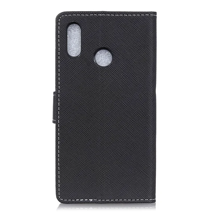 Cross Texture Wallet Leather Stand Case for Huawei P20 Lite / Nova 3e - Black