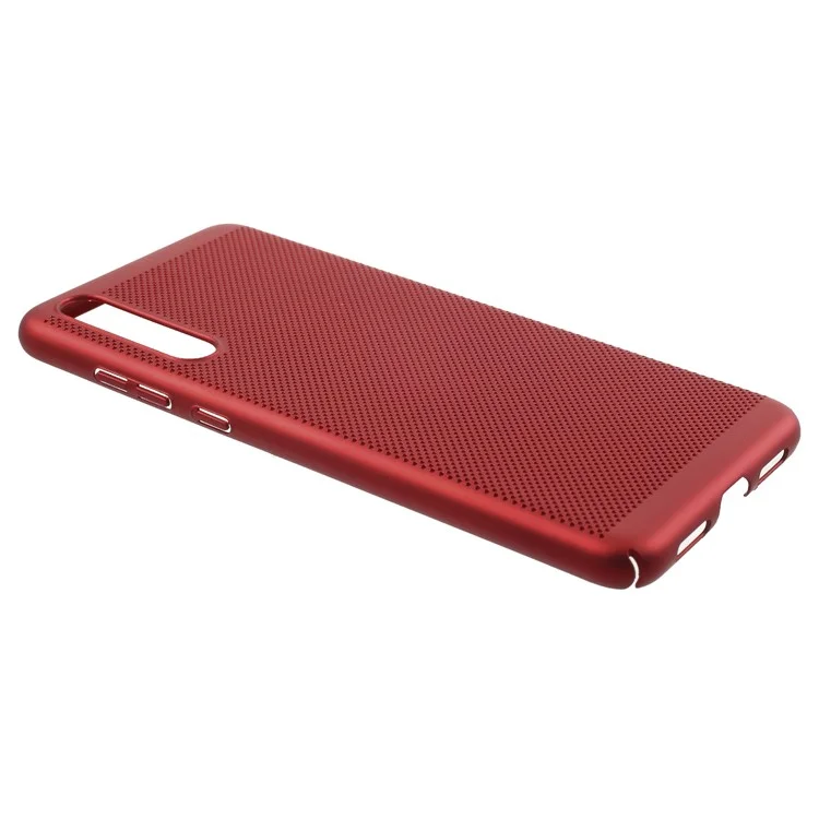 Hollow Mesh Rubberized PC Protection Case for Huawei P20 Pro - Red