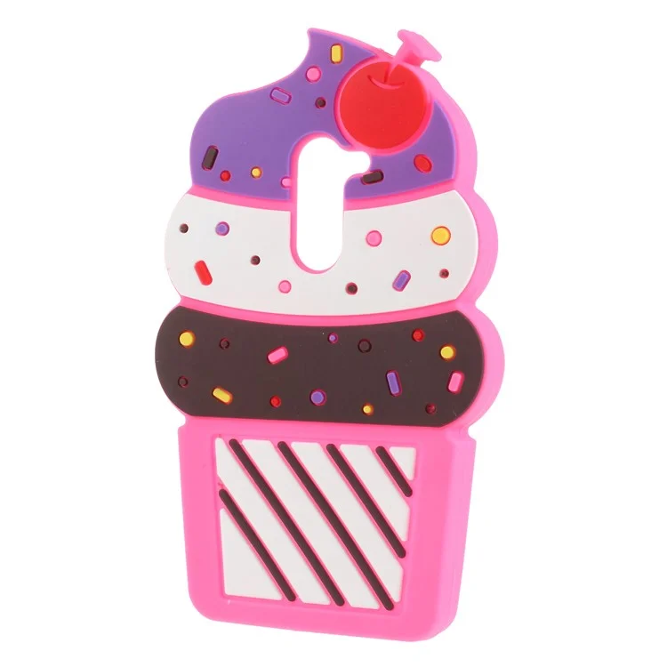 3D Cherry Ice Cream Silicone Mobile Case for Huawei Honor 6x (2016)/Mate 9 Lite/GR5 (2017) - Rose
