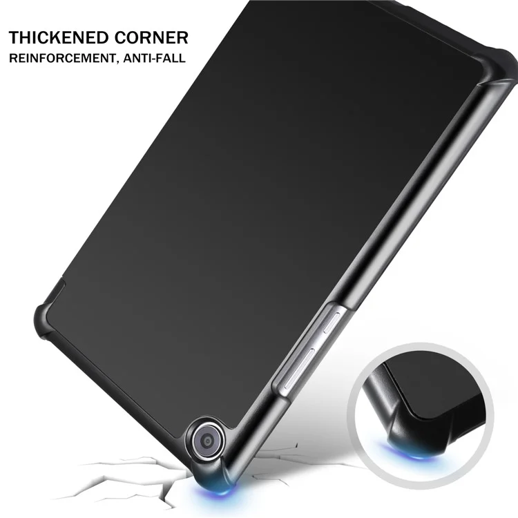 Tri-fold Stand Smart Leather Tablet Case for Huawei MediaPad M5 8 - Black