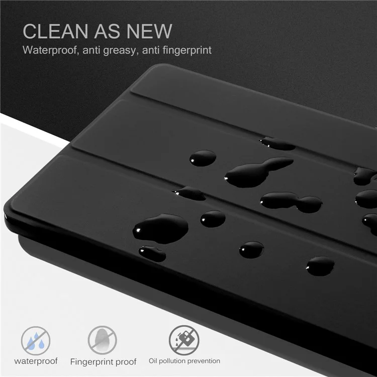 Tri-fold Stand Smart Leather Tablet Case for Huawei MediaPad M5 8 - Black