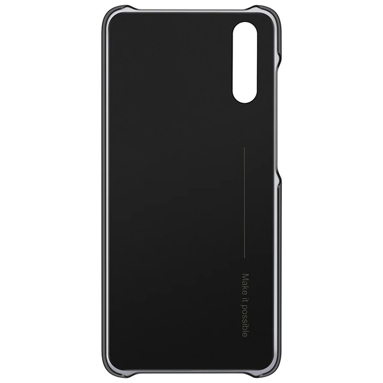 HUAWEI for Huawei P20 PU Leather Coated PC Hard Case + Magnetic Car Air Vent Mount Set - Black