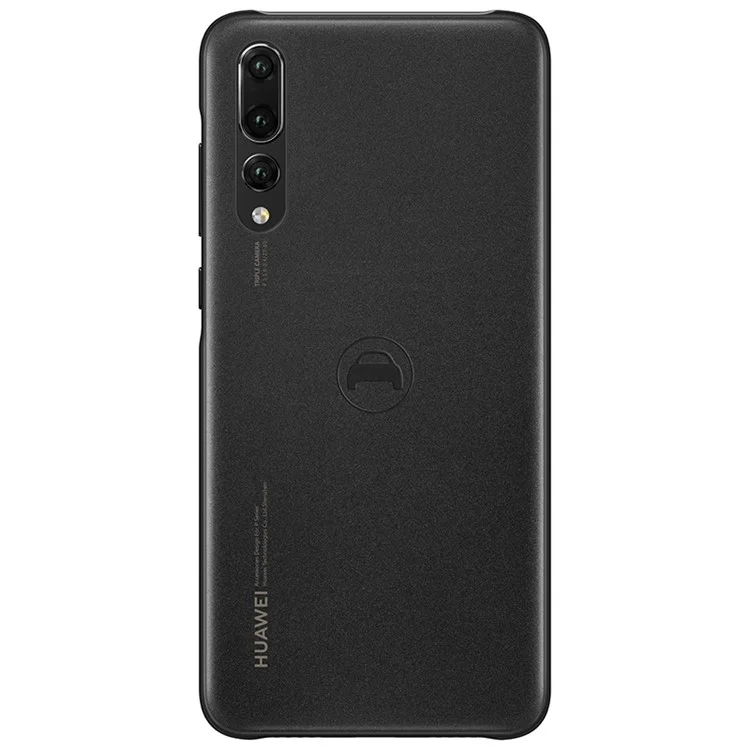 HUAWEI PU Leather Coated PC Hard Case + Magnetic Car Air Vent Mount Set for Huawei P20 Pro - Black