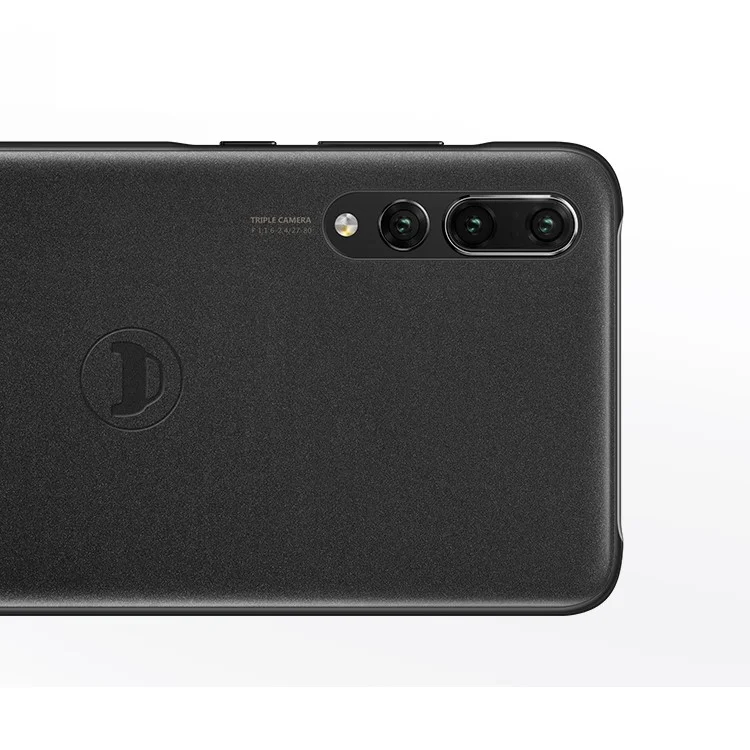 HUAWEI PU Leather Coated PC Hard Case + Magnetic Car Air Vent Mount Set for Huawei P20 Pro - Black