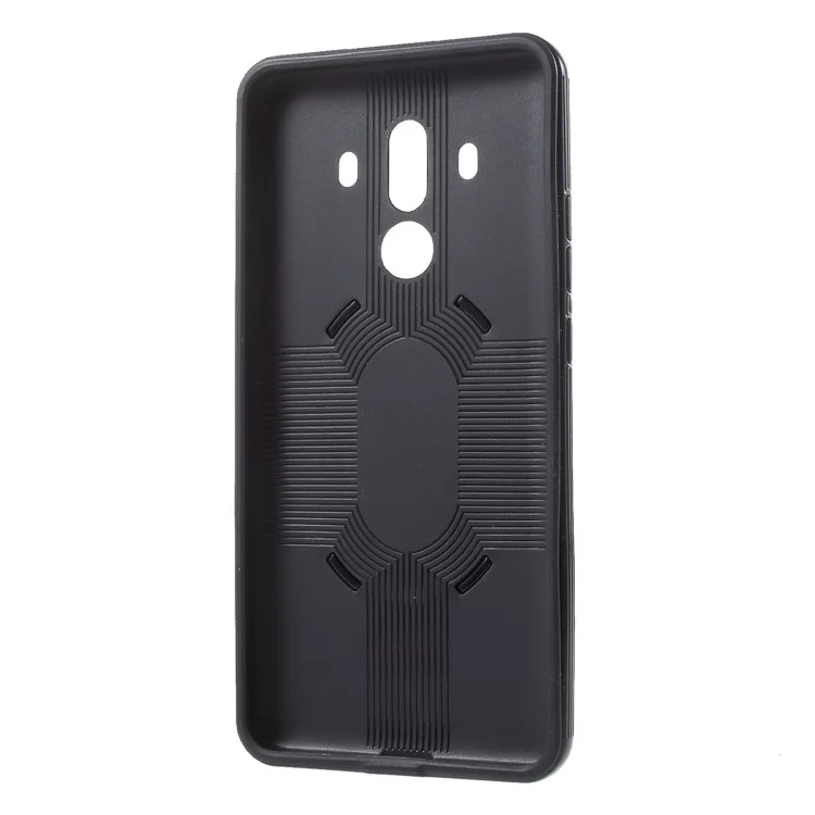 IPAKY PC + TPU Hybrid Protective Cover with Ring Holder Stand for Huawei Mate 10 Pro - Black