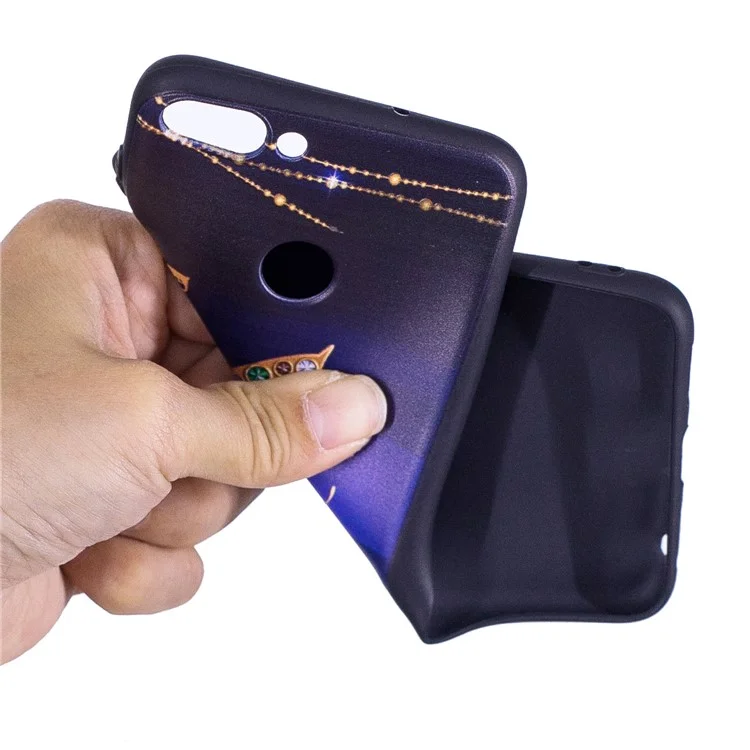 Pattern Printing Embossed TPU Case for Huawei P Smart / Enjoy 7S - Colorized Butterfly