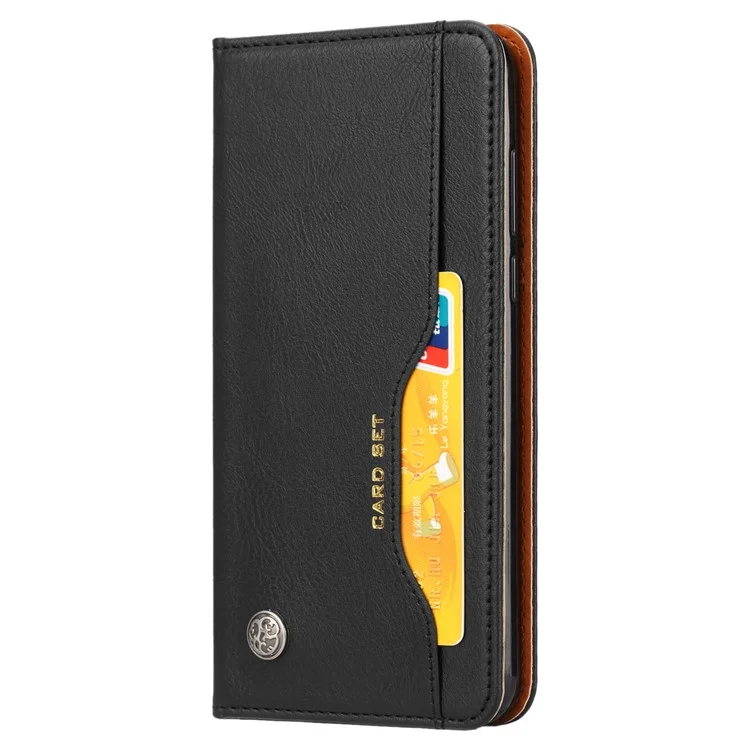 Auto-absorbed Stand Wallet Leather Case for Huawei Honor 7C / Enjoy 8 /Y7 Prime (2018)- Black