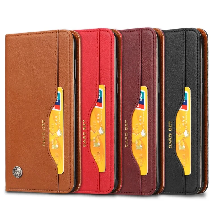 Auto-absorbed Stand Wallet Leather Case for Huawei Honor 7C / Enjoy 8 /Y7 Prime (2018)- Black
