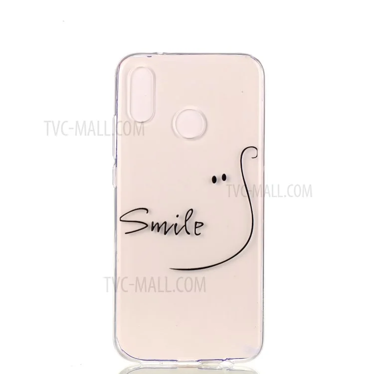50PCS/Pack Patterned TPU Soft Back Cover for Huawei P20 Lite / Nova 3e - Smile