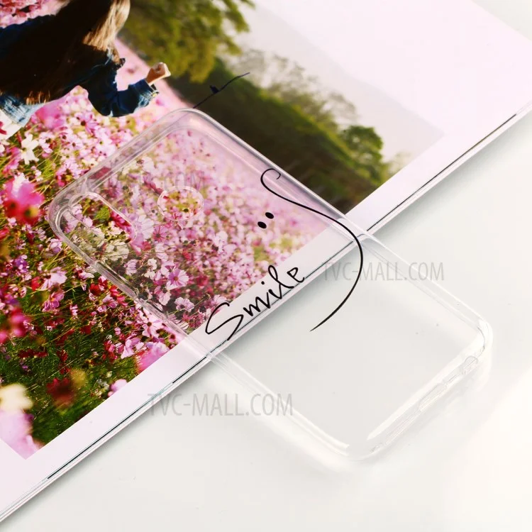50PCS/Pack Patterned TPU Soft Back Cover for Huawei P20 Lite / Nova 3e - Smile