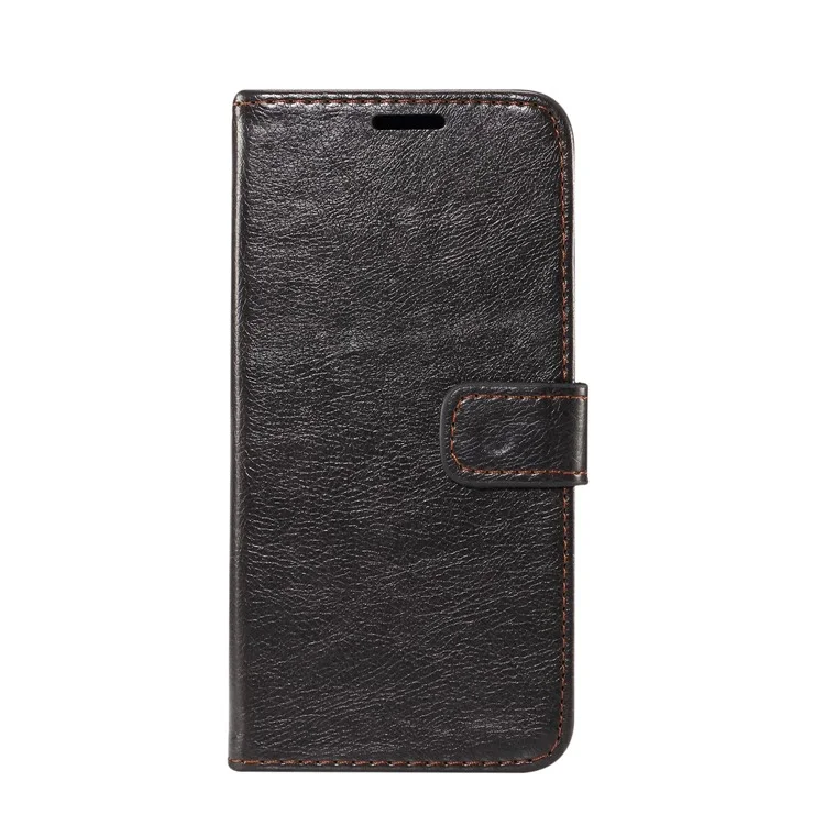 Crazy Horse PU Leather Stand Wallet Cell Phone Case for Huawei P20 Pro - Black