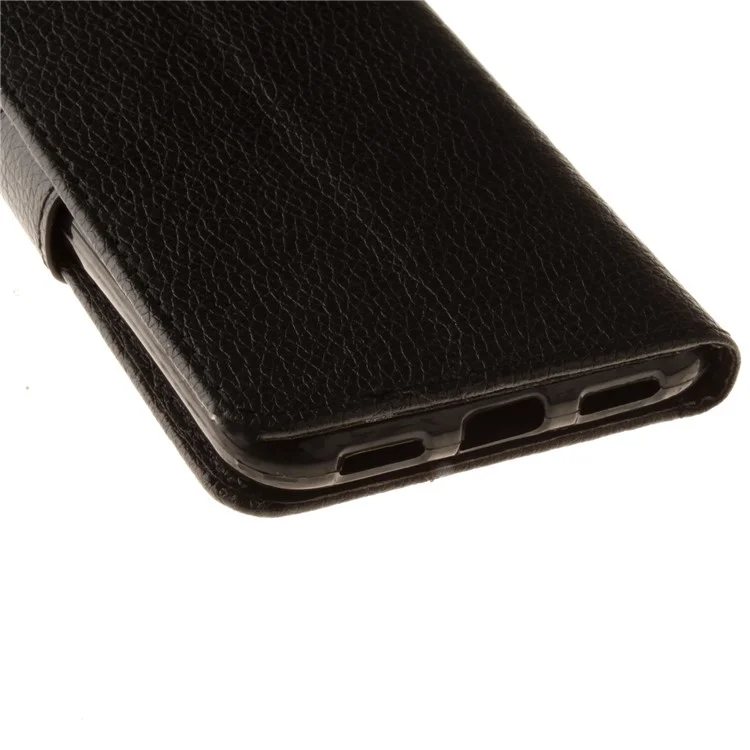 Litchi Grain PU Leather Stand Wallet Phone Case for Huawei P8 Lite (2017)/Honor 8 Lite - Black