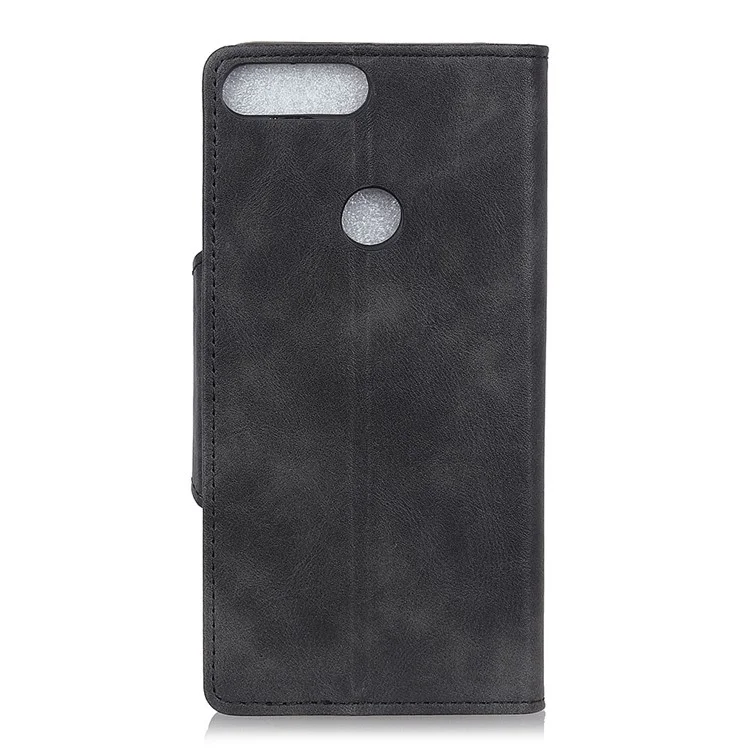 PU Leather Wallet Stand Mobile Case for Huawei Honor 7C/Enjoy 8 /Y7 Prime (2018) - Black