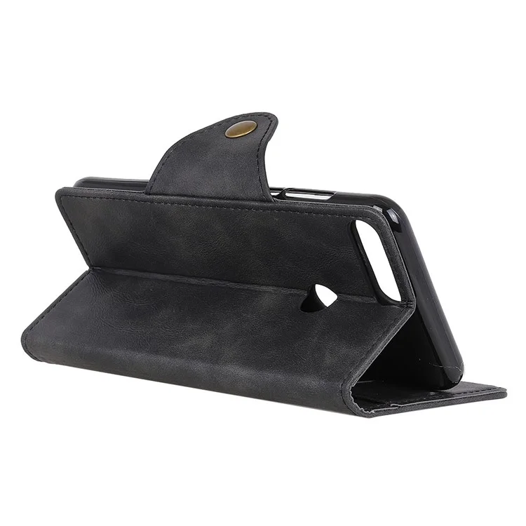 PU Leather Wallet Stand Mobile Case for Huawei Honor 7C/Enjoy 8 /Y7 Prime (2018) - Black