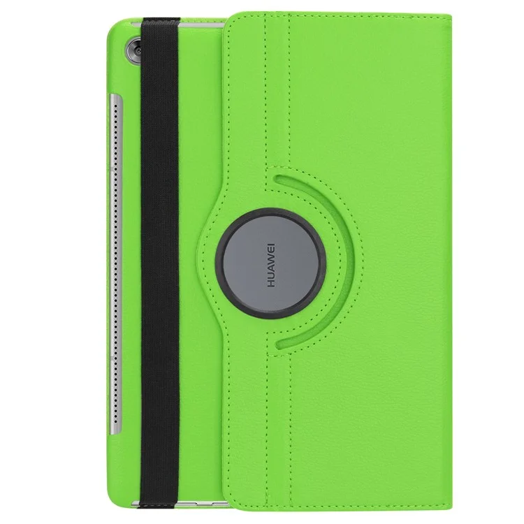 Litchi Grain Leather Stand Protection Cover for Huawei Mediapad M5 10 / M5 10 (Pro) with Elastic Band - Green